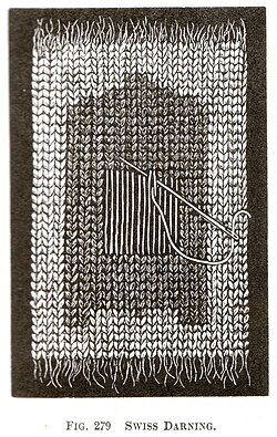 "Swiss darning" to repair knits[1]: 145