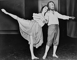 Suzanne Farrell and George Balanchine dancing in a segment of "Don Quixote" at New York State Theater