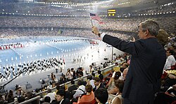 US President George W. Bush at the 2008 Summer Olympics