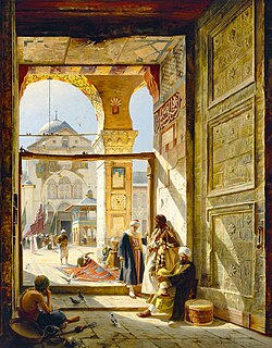 "The Gate Of The Great Umayyad Mosque, Damascus" by Gustav Bauernfeind, 1890