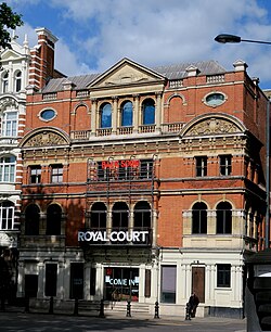 The Royal Court Theatre in 2020. Most of Soyinka's early plays were performed in the theatre.