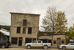 Example of the result of houses constructed in the beginning of the 20th century in Dawson City (Yukon Territory) without a basement