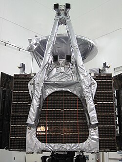 The Magnetometer experiment for the Juno orbiter for Juno can be seen here on the end of a boom. The spacecraft uses two fluxgate magnetometers. (See also Magnetometer (Juno))