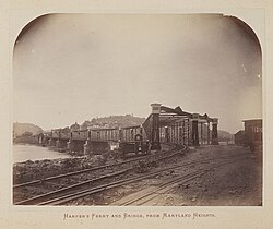 Harpers Ferry and bridge from Maryland Heights, 1872