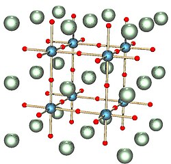 Crystal structure of a perovskite with a chemical formula ABX3[13]
