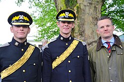 Subalterns of the SCOTS DG in No.1 dress uniform