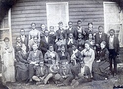 Early photo of teachers and students at Storer College