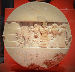 Ancient Sumerian bas-relief portrait depicting the poet Enheduanna