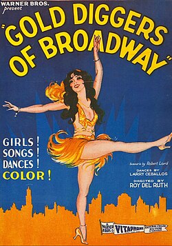 Gold Diggers of Broadway (1929), the third Warner Bros. Pictures film shot in Technicolor, is a "partially lost film".