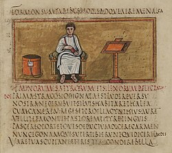 The Roman poet Virgil, here depicted in the fifth-century manuscript, the Vergilius Romanus, preserved details of Greek mythology in many of his writings.