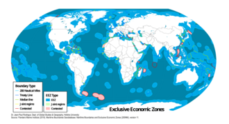 Global map of all exclusive economic zones
