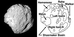 Comet 81P/Wild exhibits jets on light side and dark side, stark relief, and is dry.
