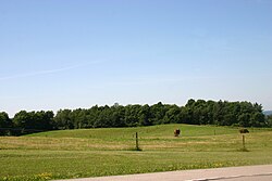 Ground moraines create irregular, rolling topography near Gainesville, New York.