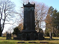 The monument of William Whitney in Woodlawn Cemetery