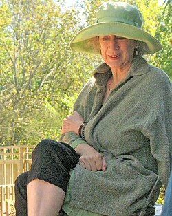 Atwood attending a reading at the Eden Mills Writers' Festival in September 2006
