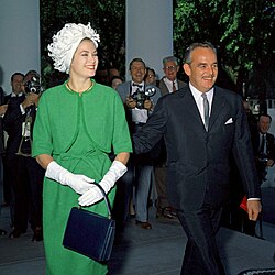 The Prince and Princess of Monaco arrive at the White House for a luncheon, 1961