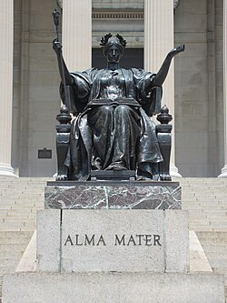 The Alma Mater statue at Columbia University in New York City, cast by Daniel Chester French in 1903