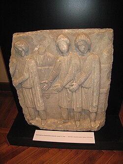 Sasanian embassy to Byzantine Empire, stone relief in Istanbul Archaeological Museums, Turkey