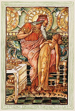 The Midas myth, from A Wonder-Book for Girls and Boys. Illustration by Walter Crane for the 1893 edition