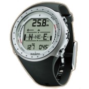 A watch sized dive computer incorporating an electronic compass and the ability to display cylinder pressure when used with an optional transmitter (Suunto D9)