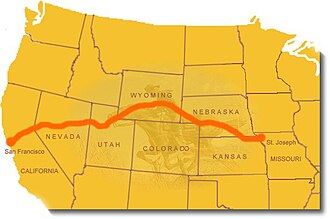 Map of Pony Express route