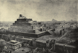 "The Walls of Babylon and the Temple of Bel (Or Babel)", by 19th-century illustrator William Simpson – influenced by early archaeological investigations