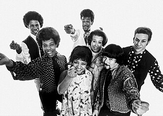 Sly and the Family Stone in 1968. Sly Stone pictured second from left.