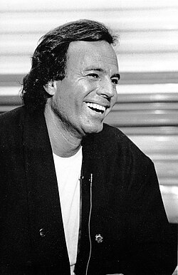 Julio Iglesias during an interview in Boston around 1984, at a time when his international music career was gaining significant momentum.