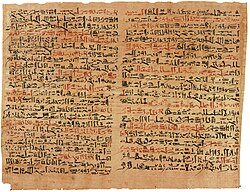 Plates vi & vii of the Edwin Smith Papyrus at the Rare Book Room, New York Academy of Medicine[19]