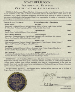 After the popular election in November, a state's Certificate of Ascertainment officially announces the state's electors for the Electoral College. The appointed Electoral College members later meet in the state capital in December to cast their votes.