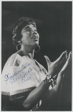 Leontyne Price singing (photo with dedication)