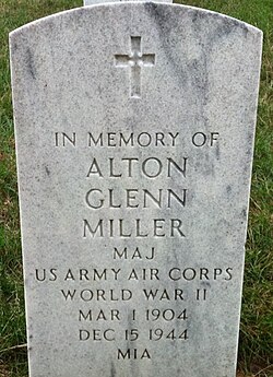 Miller's memorial headstone at Arlington National Cemetery
