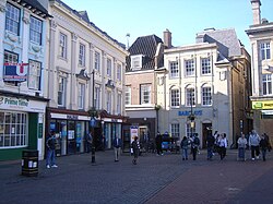 The town centre of Northampton, the town where Moore has spent his entire life and which later became the setting of his novel Jerusalem