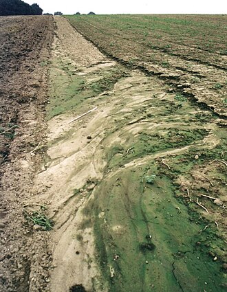Soil erosion by water on intensively-tilled farmland