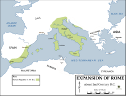Expansion of Rome by 200 BC