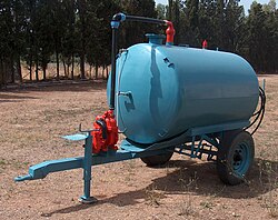 A liquid manure spreader.
