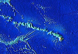 The Hawaiian-Emperor seamount chain, zoomed in on the modern-day islands