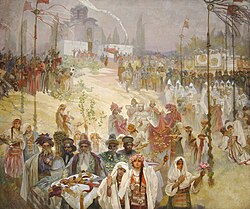 The coronation of Emperor Stefan Dušan in Skopje[b]