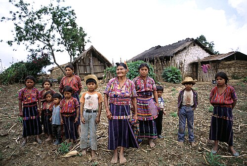 A Kaqchikel family in the hamlet of Patzutzun, Sololá, Guatemala (1993)