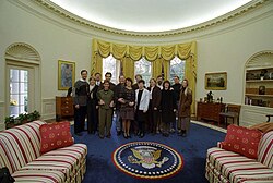 A Bug's Life crew in the Oval Office
