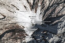 Mount Rainier seen from the International Space Station