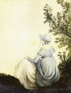 Watercolour of Jane Austen by her sister Cassandra, 1804[91]