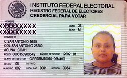 Voter ID card from Mexico