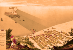 Depiction of Veracruz and the Castle of San Juan de Ulúa in 1615.