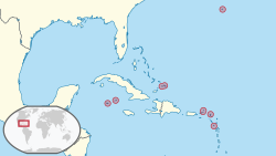 Five of the overseas territories are in the Caribbean, as shown on the map.