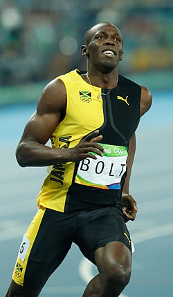 Usain Bolt in his Puma track uniform
