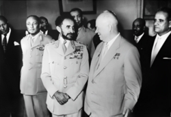 Haile Selassie with Nikita Khrushchev, Moscow, 1959