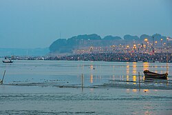 Pilgrims along the Ganges during Prayag Kumbh Mela