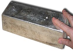 Silver bullion bar, 1000 ounces
