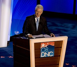 Clinton speaking at the 2008 Democratic National Convention